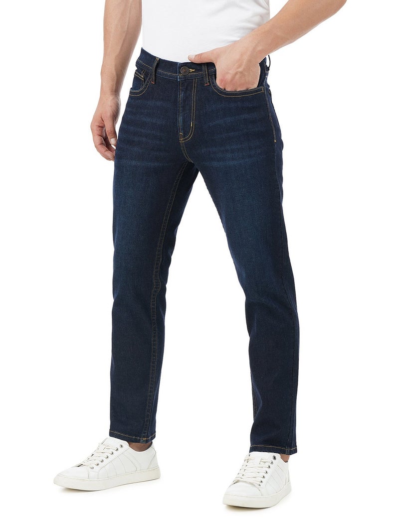 inkd جينز رجالي عادي - متوسط الارتفاع | مزيج القطن | قماش قابل للتمدد | تصميم كلاسيك 5 بوكت - Image 5